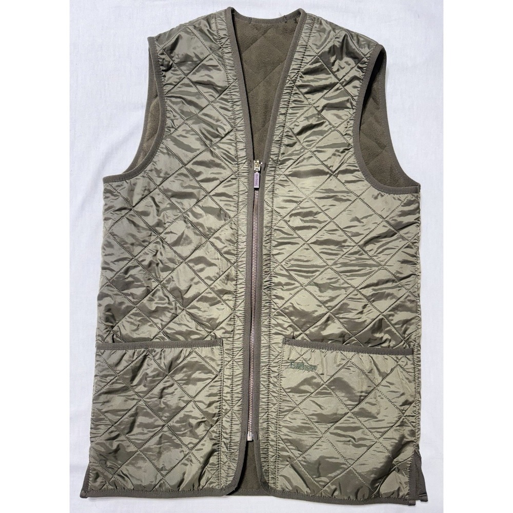 Barbour Betty Quilted Waistcoat Vest Liner Olive Green LQU1121 Women's Small